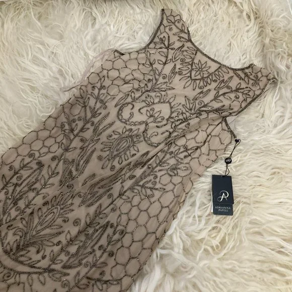 ADRIANNA PAPELL Sleeveless Beaded Short Dress - Picture 5 of 13